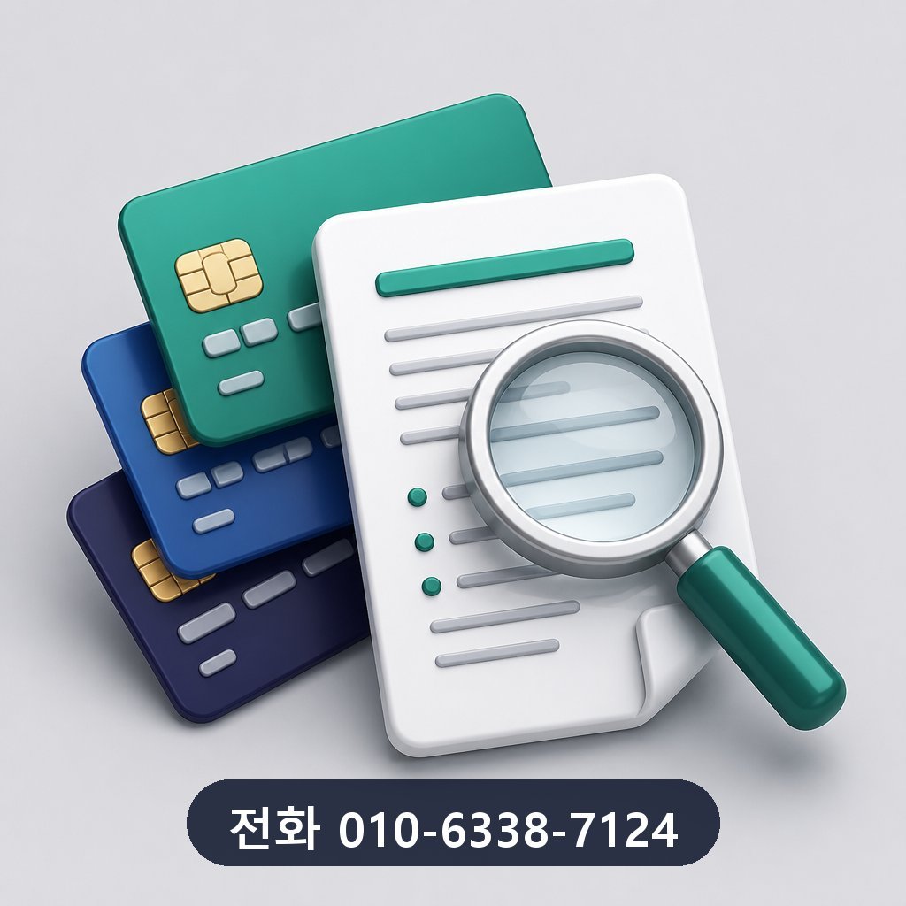 신용카드 잔여 현금화 카드사 약관 확인 이미지 · 문의 010-6338-7124